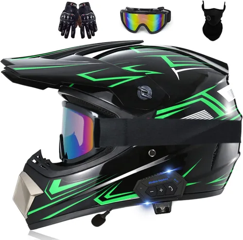Vista 15 de Casco de motocross Bluetooth para adultos, casco de motocross, aprobado por DOT/ECE, perfecto para motocicletas de motocross, motos de cross, ATV