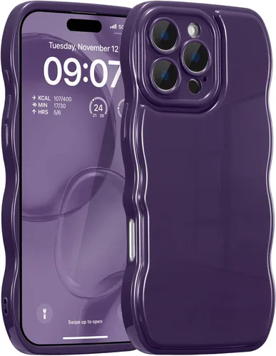 Vista 12 de FABSPARK - Funda para iPhone 11, diseño simple, marco ondulado, estética, silicona suave, color beige