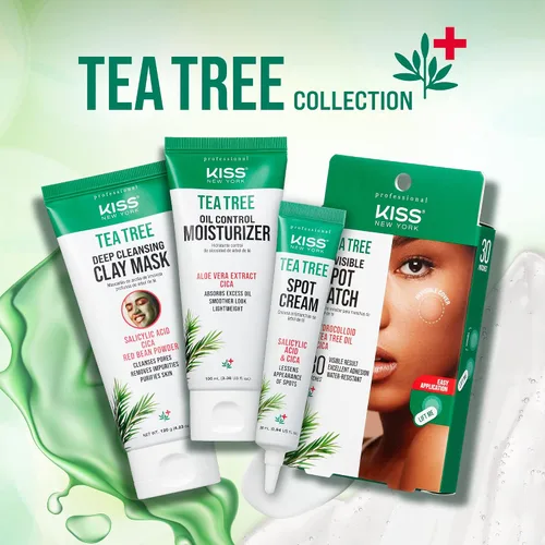 Vista 7 de KISS NEW YORK Máscara de arcilla limpiadora profunda de árbol de té con cica, ácido salicílico y polvo de frijoles rojos, el cuidado de la piel