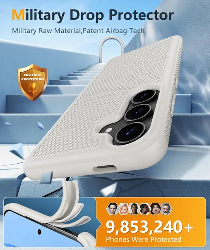 Vista 746 de FNTCASE Funda para iPhone 17 Pro: Fundas delgadas translúcidas de color azul claro compatibles con MagSafe, protección completa de la cámara