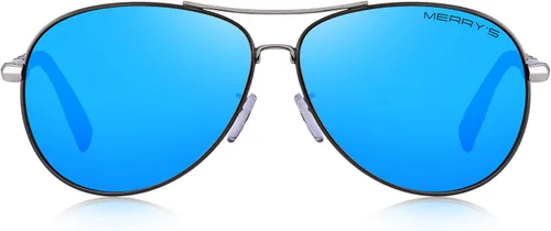 Vista 3 de MERRY'S Gafas de sol de piloto clásicas para hombre, estilo de moda, polarizadas, 100% UV, S8766