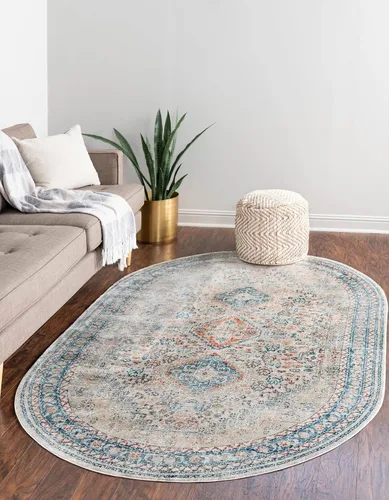 Vista 9 de Unique Loom Newport Collection - Alfombra de área - Rosecliff (Runner 2' 0" x 3' 11", Multi/Azul)