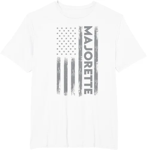 Vista 11 de Great Majorette - Camiseta de bastón giratorio con diseño de bandera de Estados Unidos, Negro, S