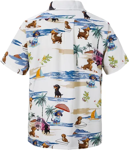 Vista 140 de Camisa hawaiana para hombre, con estampado floral, cómoda, con botones, casual, manga corta, ropa de playa para hombre