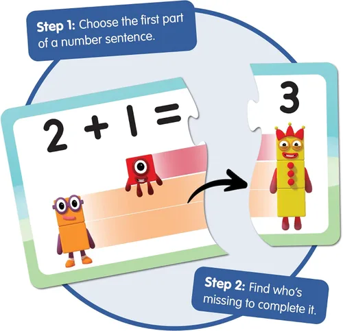 Vista 3 de hand2mind Numberblocks - Juego de rompecabezas para sumar y restar, juegos de suma y resta, rompecabezas de números, juegos de matemáticas