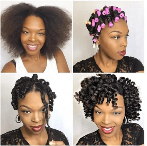 Vista 5 de 20 piezas de varillas para permanente de mujer para cabello natural: 2 tamaños de rulos de onda fría para rizar y peinar todo tipo de cabello