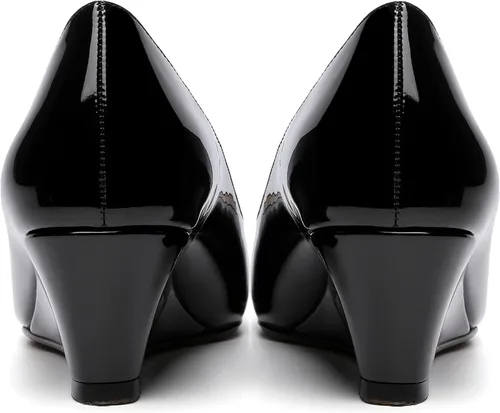 Vista 4 de Zapatos de tacón bajo con cuña y puntera abierta para mujer, de 2 pulgadas