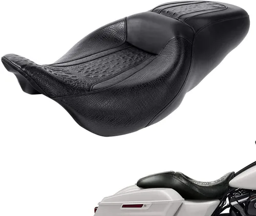Vista 11 de TCMT asiento de motocicleta trasero para pasajero para Harley Touring Road King Electra Glide 2009-2020