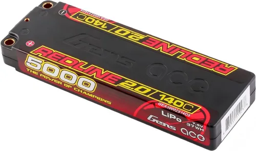 Vista 2 de Gens ace Redline 2.0 Series 5000mAh 2S 7.4V 140C HardCase 56# Batería Lipo con bala de 0.197 in (2 piezas)