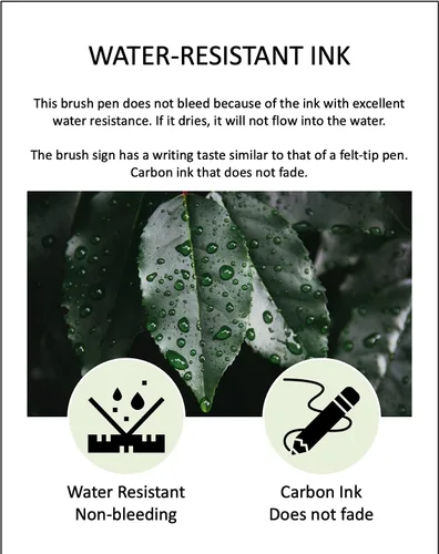 Vista 4 de Zebra Fude Sign - Bolígrafo mediano (WF3), bolígrafo de caligrafía para dibujos artísticos, ilustración de manga, tinta negra resistente al agua