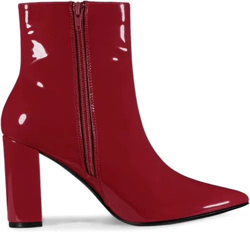 Vista 6 de Allegra K Botines con cremallera y tacón grueso para mujer