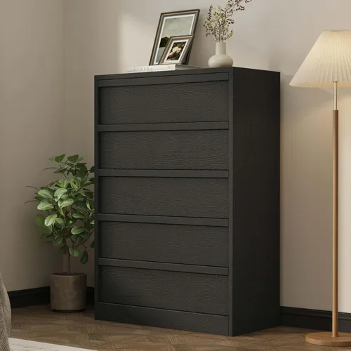 Vista 16 de Garvee Cómoda 4 para dormitorio, cómoda de 39.3 pulgadas de alto, cajón vertical independiente con almacenamiento, almacenamiento de madera