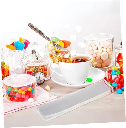 Vista 5 de VORCOOL 200 piezas de adhesivo OPP grueso autosellante transparente largo para galletas de panadería, Navidad, Halloween, fiesta, regalo decorativo