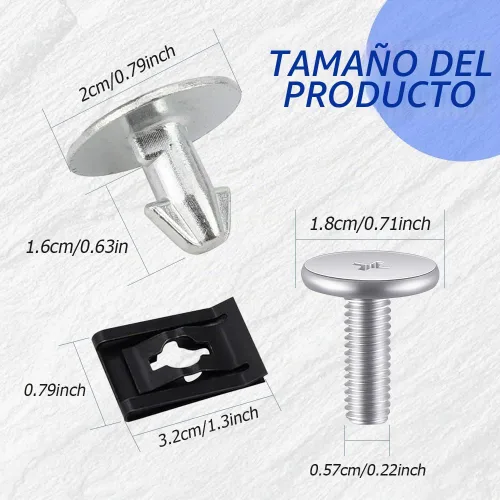Vista 2 de 14 piezas de tornillos de perno de cubierta inferior del motor, cubierta de radiador premium y clips de acceso, 90674-TY2-A01 90105-TBA-A00 14 pzas
