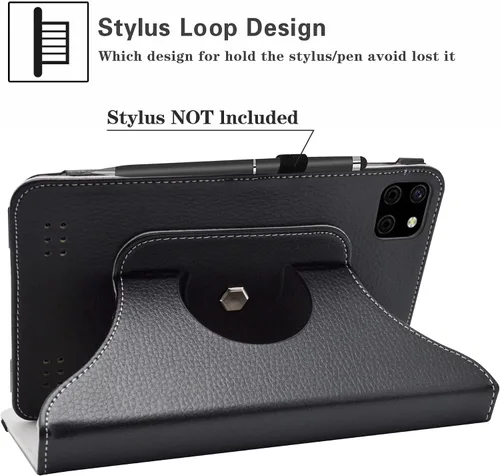 Vista 6 de LiuShan Funda de poliuretano con rotación 360 para DIALN X8 Ultra/Vortex Tab 8 4G/Foxx T8 Plus/Sky Devices Elite T8/Elite Octa/MAXWEST Nitro 8/Astro