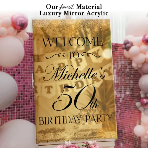 Vista 6 de Cartel personalizado para fiesta de bienvenida de 50 aniversario, 50 cumpleaños, 23.6 x 17.7 in, 35.8 x 23.6 in, 18.9 x 14.2 in, cartel