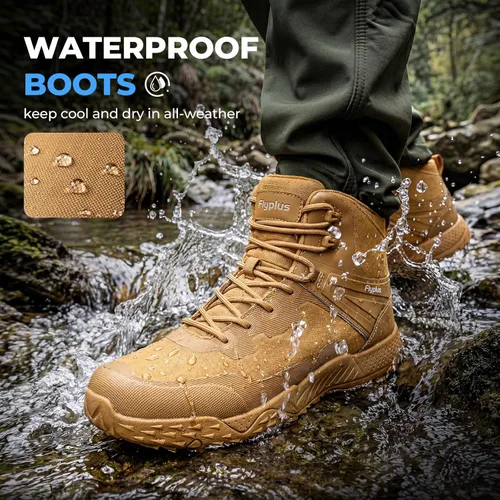 Vista 2 de Men's Military Tactical Boots Waterproof Lightweight Non-Slip Arena táctica
