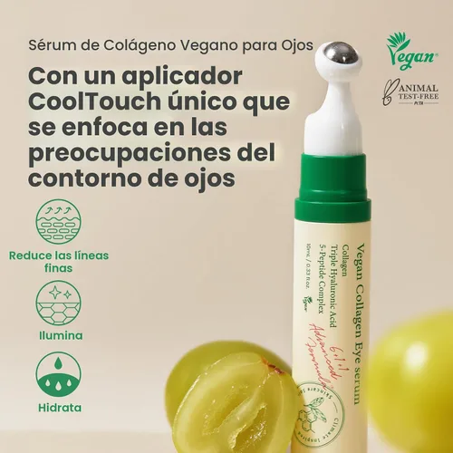 Vista 2 de AXIS-Y Suero de Colágeno Vegano para Ojos - K Beauty Ácido Hialurónico Triple y Suero de Colágeno con Péptidos Mejora la Elasticidad de la Piel