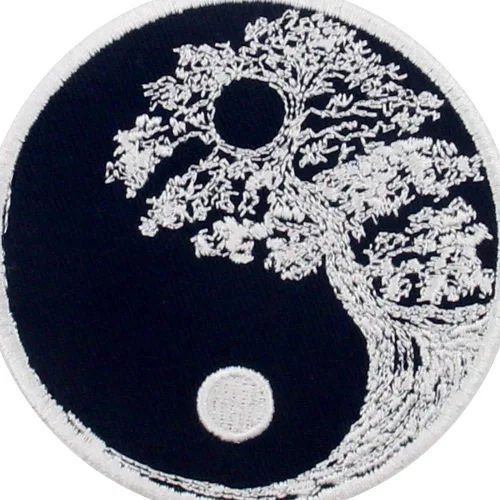 Vista 2 de ZEGINs Parche de árbol budista Zen Yin Yang bordado apliques para coser en emblema