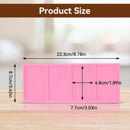 Vista 2 de Moldes de silicona para tarjetas de póquer, molde de silicona para hornear, moldes de silicona para alimentos, utensilios para hornear para pastel
