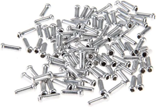 Vista 2 de TOMOUNT 100 x Bicicleta Bicicleta Shifter Cable Puntas Tapones Terminal Crimp Plata