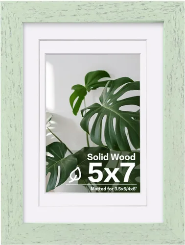 Vista 198 de Egofine - Portarretratos de 4 x 6 pulgadas, de madera maciza con plexiglás, para fotos de 3.5 x 5 con paspartú o de 4 x 6 sin paspartú, para colocar