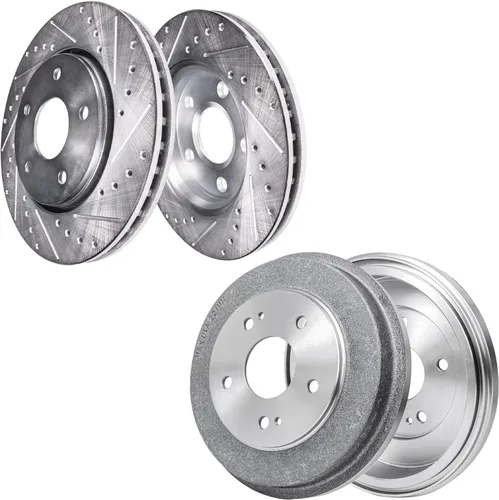 Vista 27 de Detroit Axle - 4 rotores de freno para Chevrolet Cruze 2014 2015 [modelos de motores de gas] Rotores de freno de disco perforados y ranurados