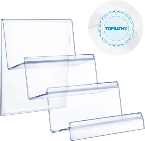Vista 8 de Topbathy - Cartera de acrílico transparente de 3 niveles, soporte para bolso, expositor de joyas, cosméticos