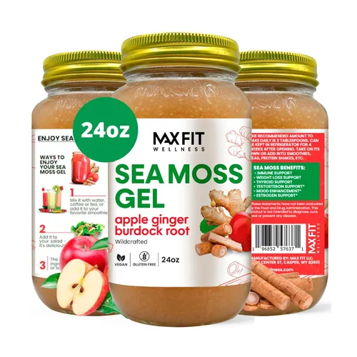 Vista 14 de Gel de musgo marino crudo (12 sabores) de 24 onzas, gel de musgo marino dorado silvestre de Santa Lucía 92 vitaminas y minerales puro crudo +