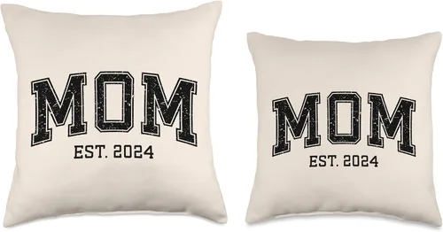 Vista 3 de Mom Est 2024 Custom Mom Personalized Mother’s Day Customized Throw Pillow