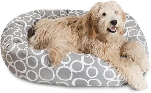 Vista 11 de Majestic Pet Cama de bagel Sherpa negro Fusion de 24