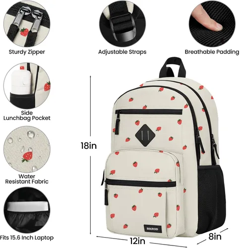 Vista 11 de BIKROD P28 - Mochila para portátil de 15.6 pulgadas, Beige, Moderno