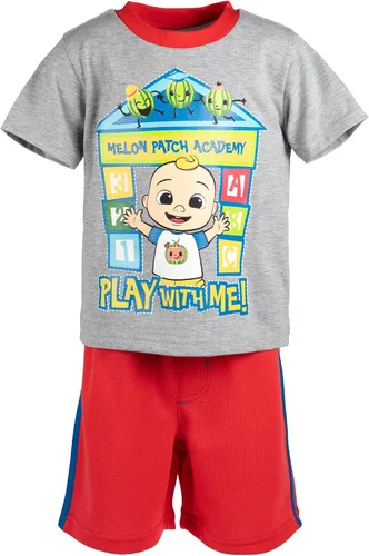Vista 4 de CoComelon Conjunto de camiseta y pantalones cortos de malla para bebés y niños pequeños de JJ