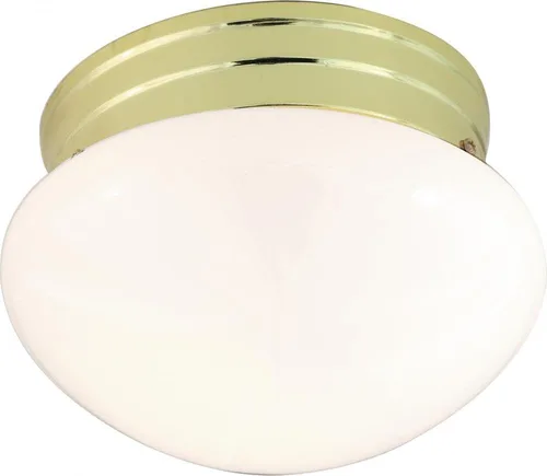 Vista 4 de Nuvo Lighting SF76/676 Lámpara de dos luces con pantalla de hongo, bronce antiguo/vidrio de alabastro