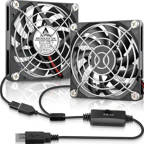 Vista 13 de GDSTIME Ventiladores USB duales de 1.575 in con control de 3 velocidades 5V