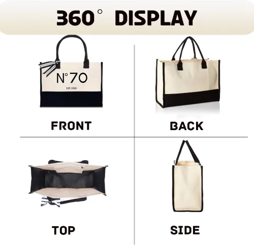 Vista 5 de 30th/40th/50th/60th/70th Birthday Gift Canvas Tote Bag for Women, Keepsake Beach Bag Party Birthday for Her