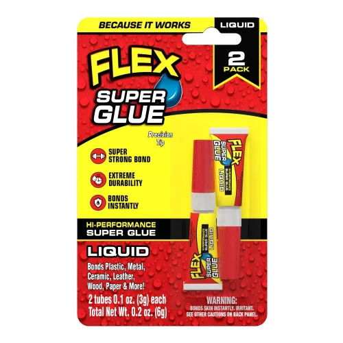 Vista 19 de Flex Super Glue Líquido, Botella de 20 Gramos, Pack de 2, Transparente, Enlace Instantáneo, Secado Rápido, Adhesivo de Cianoacrilatos, Punta