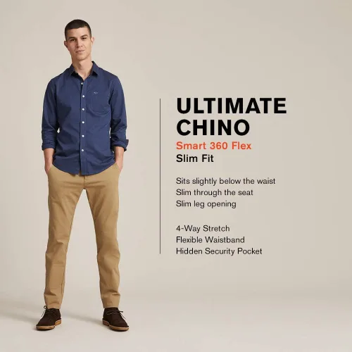Vista 3 de Dockers Smart 360 Flex Pantalones chinos de ajuste recto, el mejor, para hombre