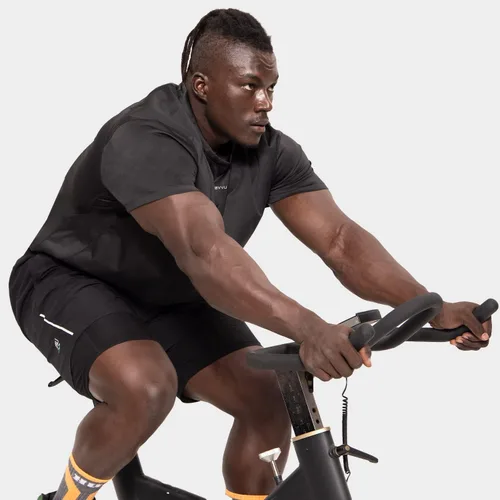 Vista 7 de BVVU Traje de sauna para hombre, chaleco de camisa de sauna, chaleco de entrenamiento, manga corta, chaqueta de cuerpo superior, moldeador de cuerpo