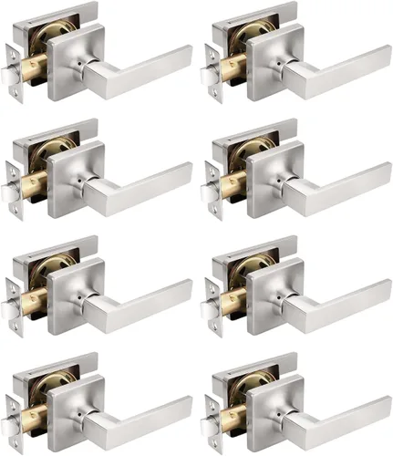 Vista 18 de Mengico Paquete de 1 cerradura de puerta, manijas de puerta negras para interiores, palanca de puerta interior izquierda o derecha, manija de puerta