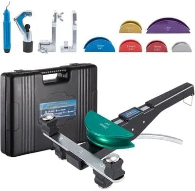 Vista 9 de Happybuy Dobladora de tubos de cobre, 7 troqueles de 1/4"-7/8" 90° hacia adelante/inversa, 0.236-0.866 in para tubos de cobre y aluminio