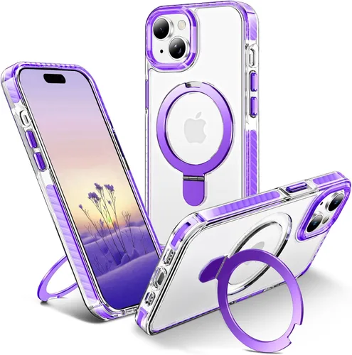 Vista 77 de UMIONE - Funda con diseño de anillo magnético giratorio de 360° para iPhone 11, soporte de bucle invisible integrado, compatible con Magsafe, funda