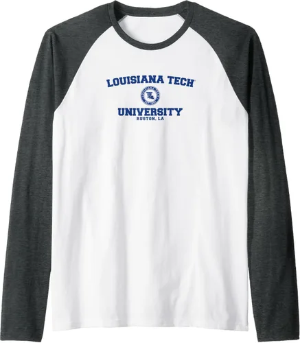 Vista 13 de Louisiana Tech Bulldogs Circle Logo Raglan Baseball Tee