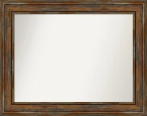 Vista 49 de Amanti Art Espejo de baño marrón para sobre fregadero, 26 x 26 pulgadas, espejo de tocador cuadrado marrón rústico Alexandria, marco de madera