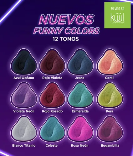 Vista 2 de Küül's FUNNY COLORS - Tintes de Fantasia ((ROJO ROSADO), 3.04 oz)