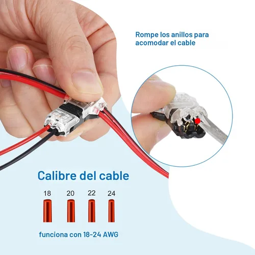 Vista 6 de Cable de extensión LED AWG de calibre 22 de 65.6 pies y 12 conectores de cable de 3 vías, conector en T de bajo voltaje, conectores de cable