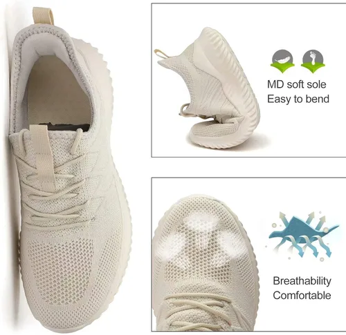 Vista 4 de Zapatos deportivos para correr para hombre, zapatillas sin cordones para caminar, ligeros, transpirables, informales, con suela suave, entrenadores