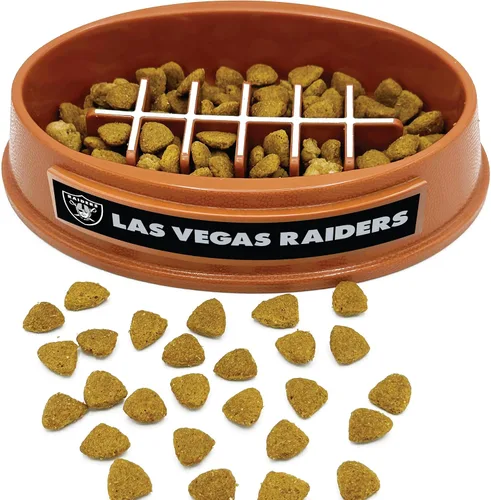 Vista 18 de NFL Super-Bowl Philadelphia Eagles - Cuenco de alimentación lenta para perros y gatos. Diseño de fútbol para una digestión saludable. Antideslizante