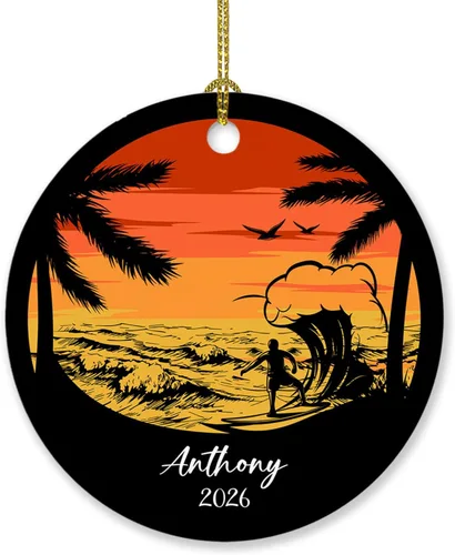 Vista 23 de Adorno personalizado de tiro con arco de Navidad 2025, adorno de Navidad con arco y flecha, regalo con nombre de arquero, año, adorno de jugador