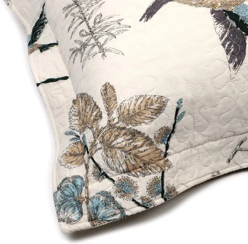 Vista 4 de Newrara Juego de 2 fundas de almohada acolchadas 100% de algodón, tamaño estándar, diseño de pájaro americano, decoración de dormitorio (pájaro)